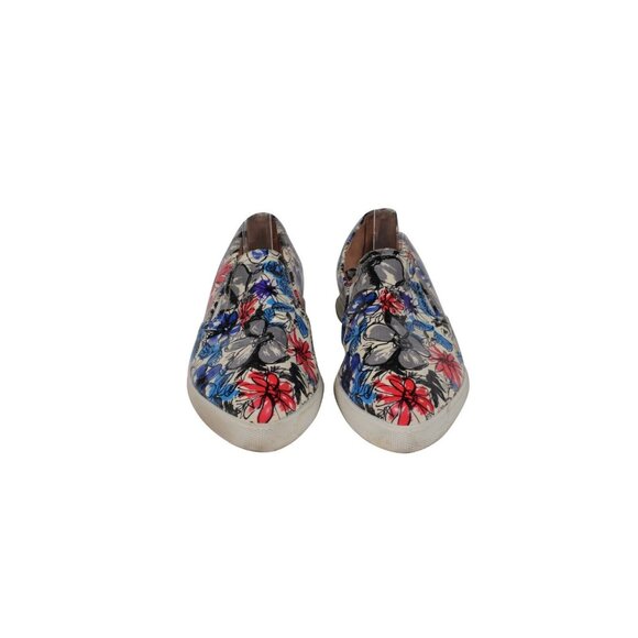 Miu Miu Floral Printed Slip On Sneakers US 6 EU 36 Blue Pink Patent Leather - Picture 2 of 11